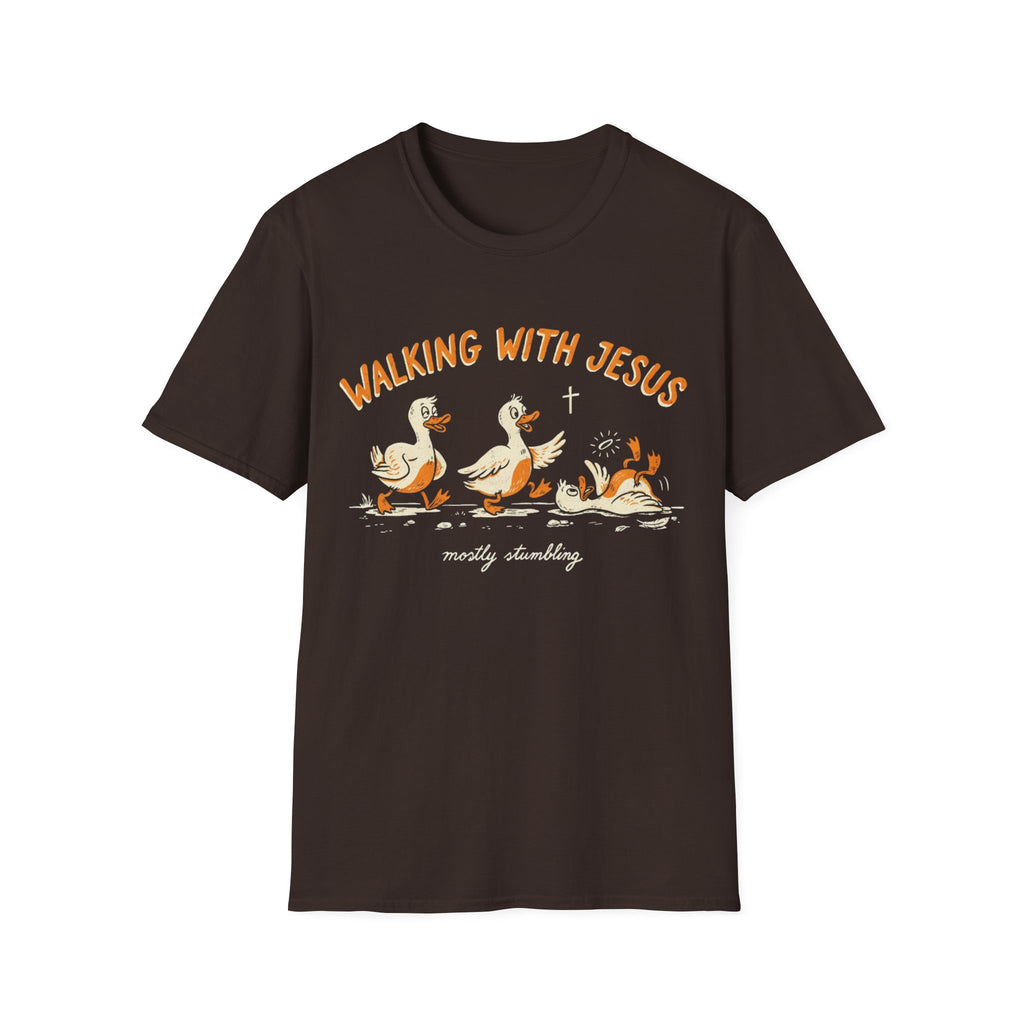 "Walking With Jesus... Mostly Stumbling" T-Shirt