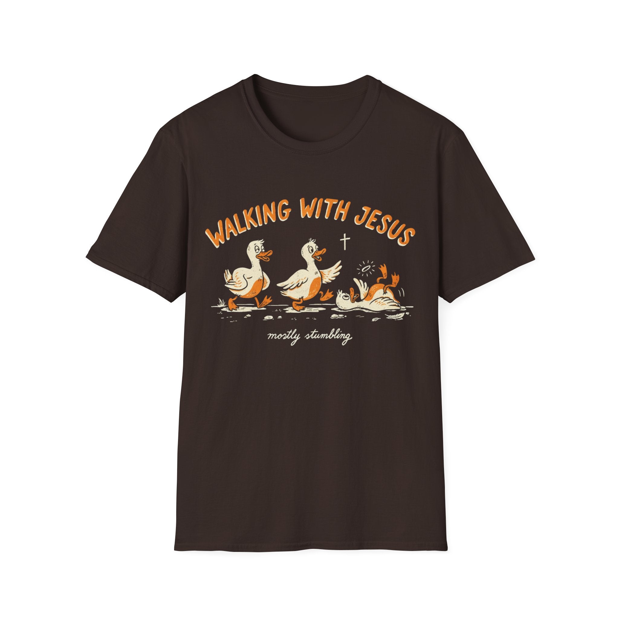 "Walking With Jesus... Mostly Stumbling" T-Shirt