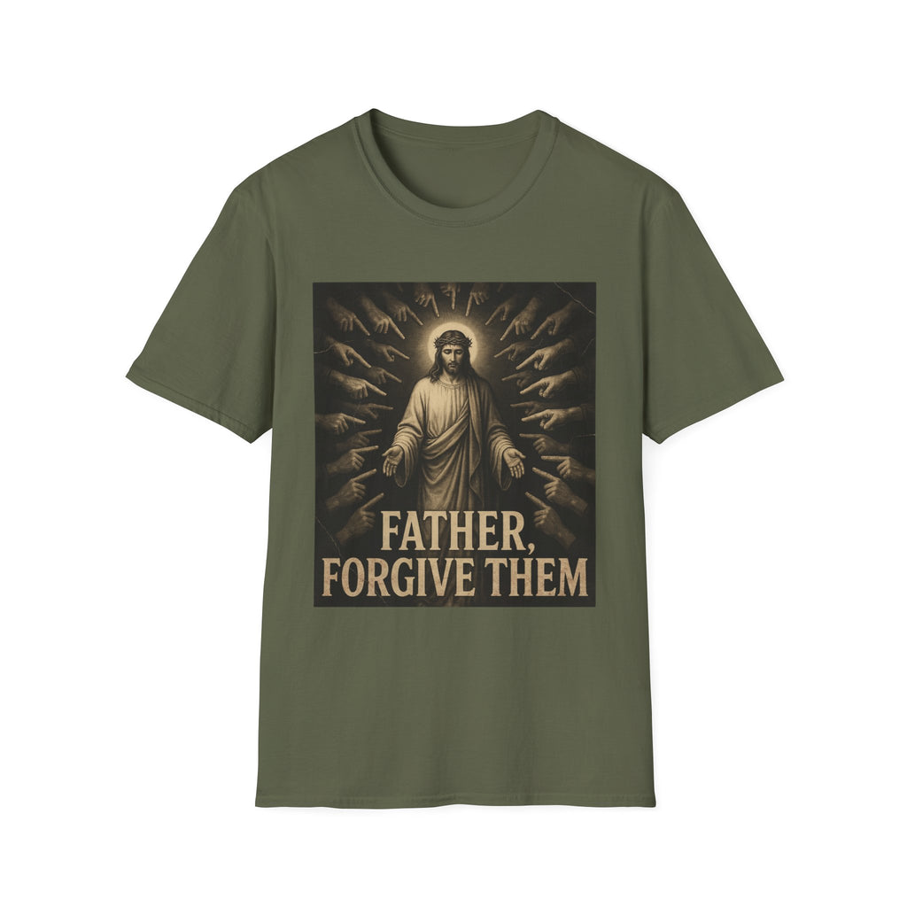 Jesus surrounded by accusing hands, Father Forgive Them T-Shirt