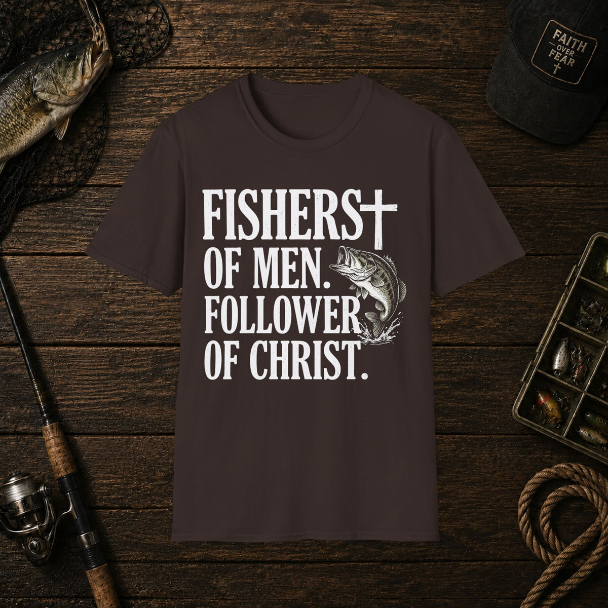 Fishers of Men Christian T-Shirt — 'Follower of Christ' Fishing Faith Tee