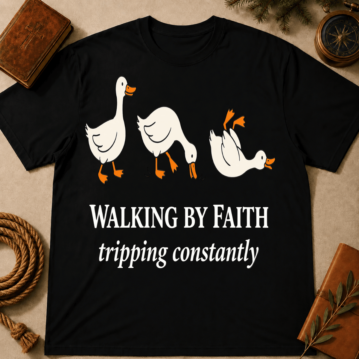 Walking By Faith Tripping Constantly T-Shirt