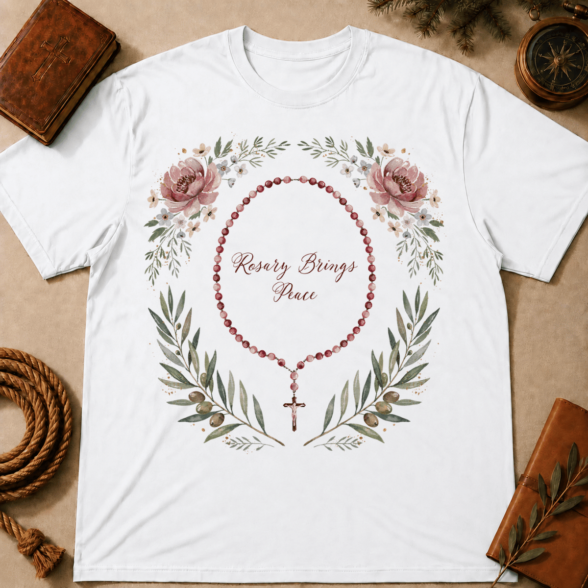 Rosary Brings Peace T-Shirt