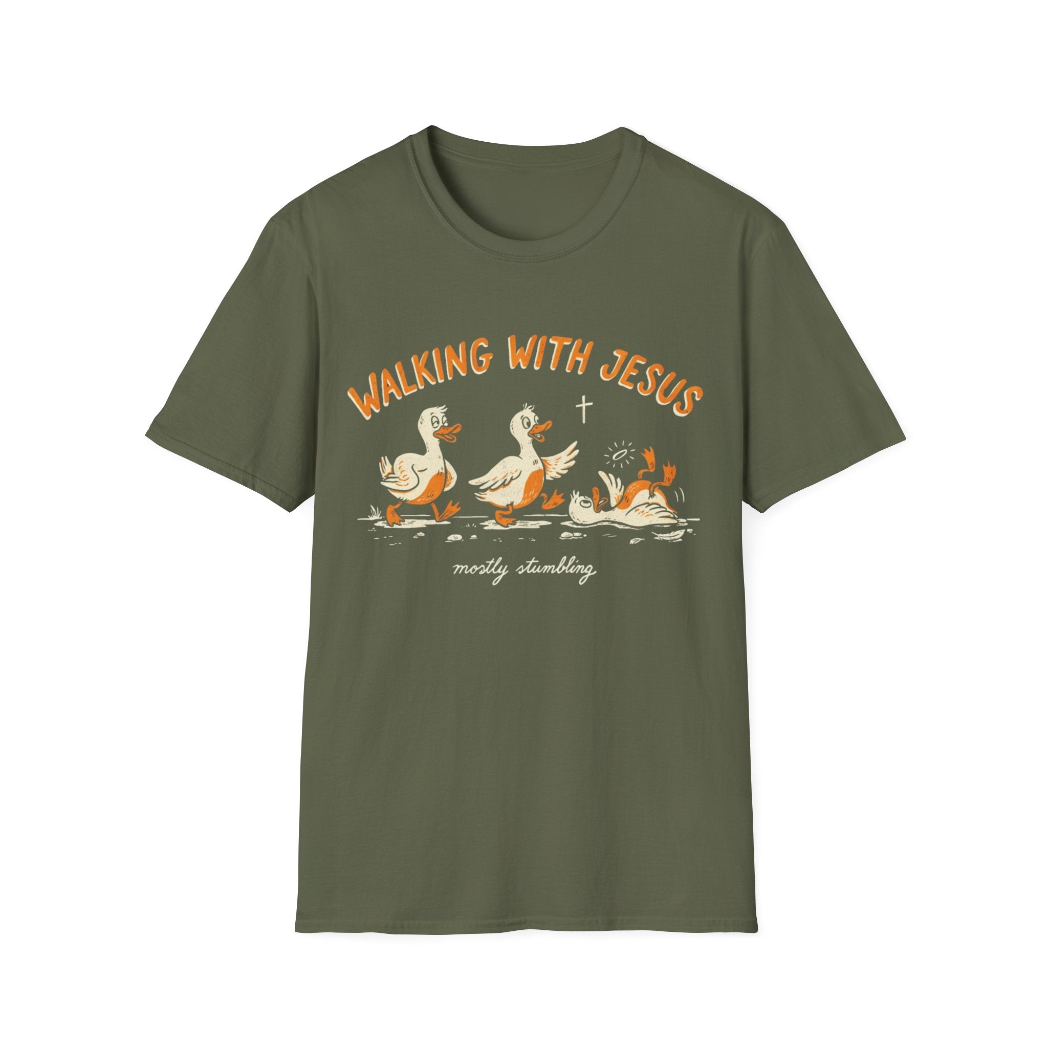 "Walking With Jesus... Mostly Stumbling" T-Shirt