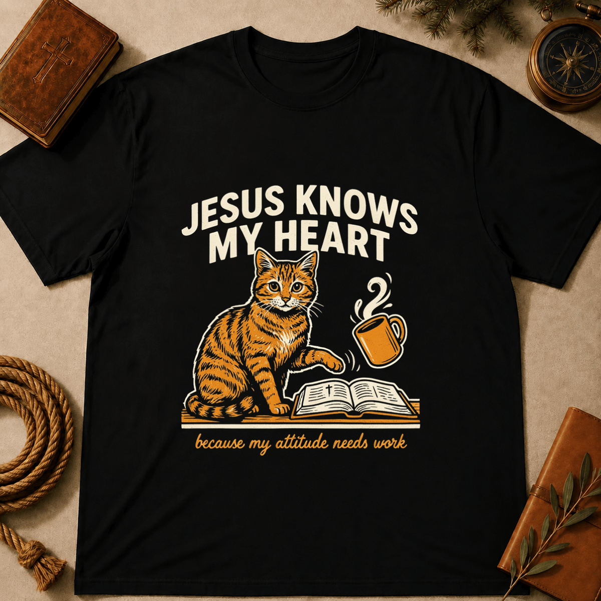 Cat – "Jesus Knows My Heart" T-Shirt