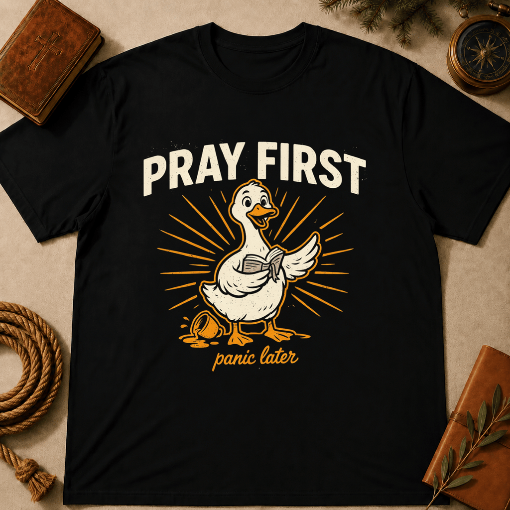 "Pray First, Panic Later" T-Shirt