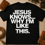 Jesus Knows Why I'm Like This T-Shirt