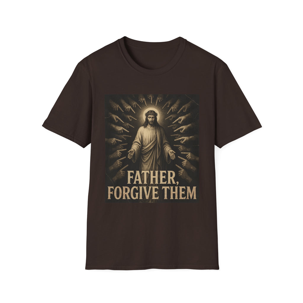 Jesus surrounded by accusing hands, Father Forgive Them T-Shirt