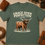 Highland Cow – "Grace Over Perfection" T-Shirt