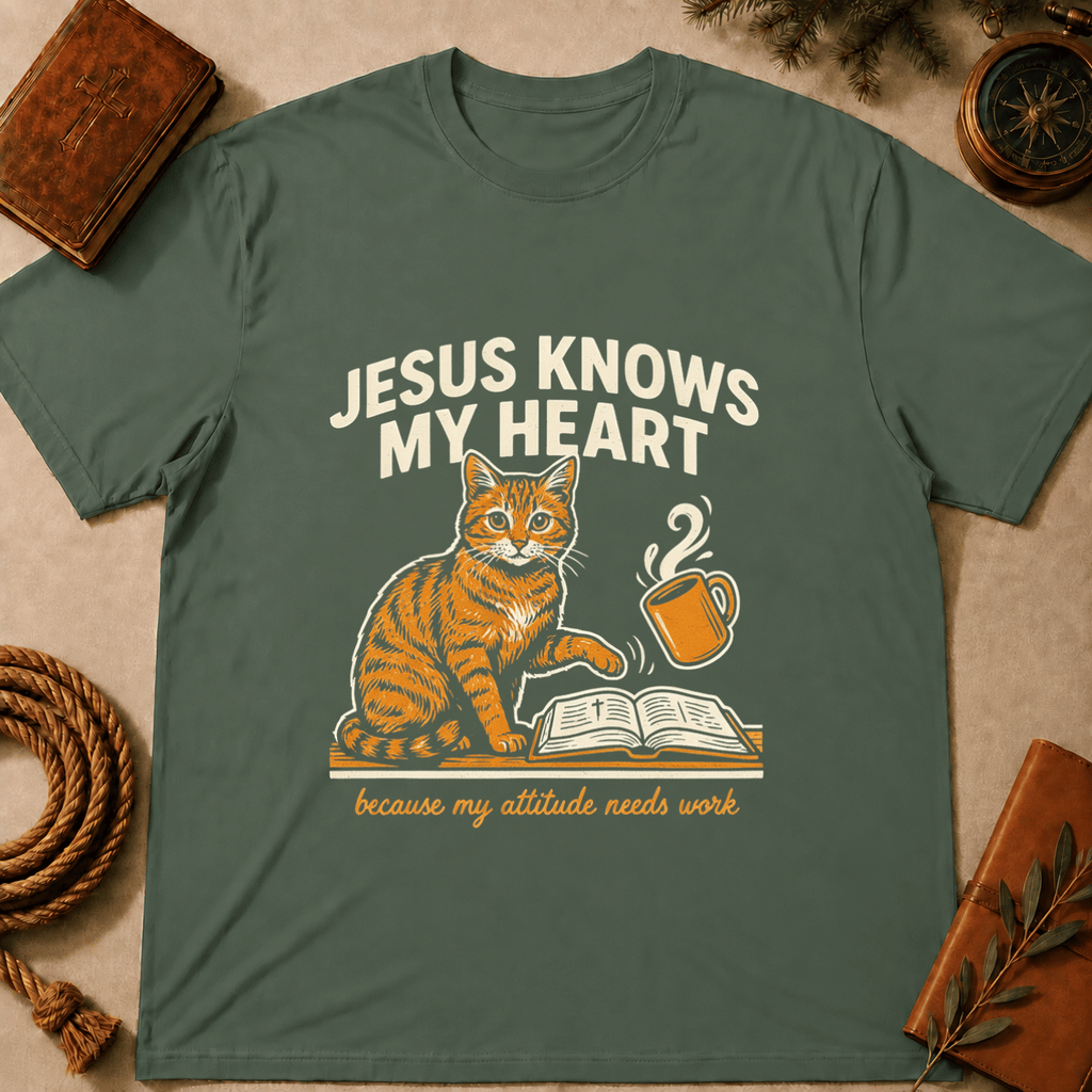Cat – "Jesus Knows My Heart" T-Shirt