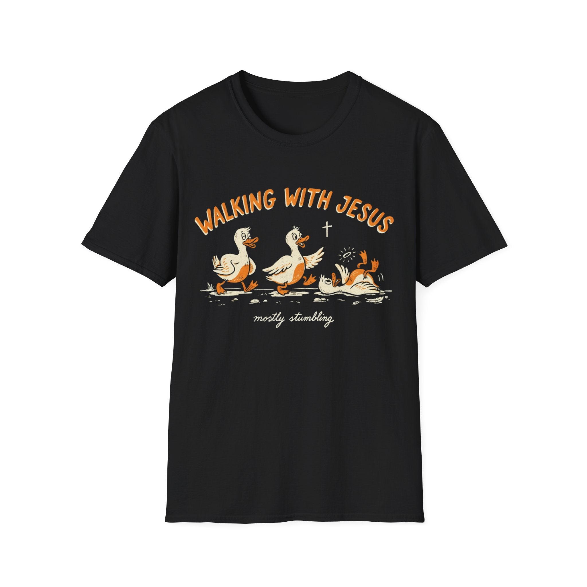 "Walking With Jesus... Mostly Stumbling" T-Shirt