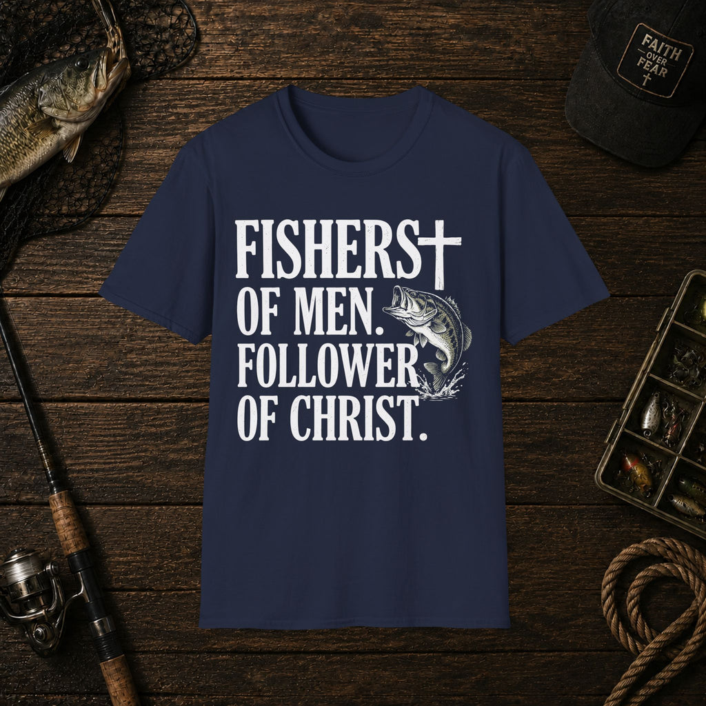 Fishers of Men Christian T-Shirt — 'Follower of Christ' Fishing Faith Tee