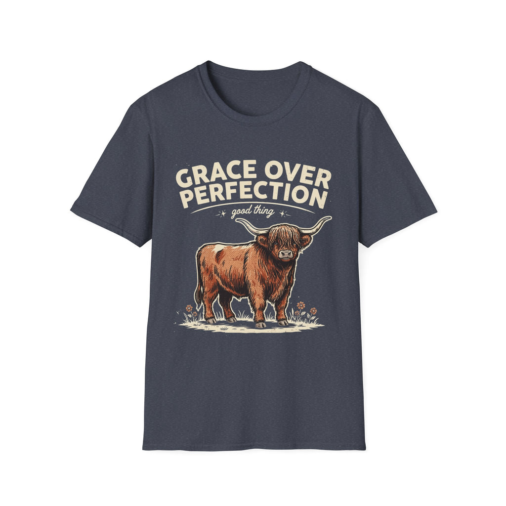 Highland Cow – "Grace Over Perfection" T-Shirt