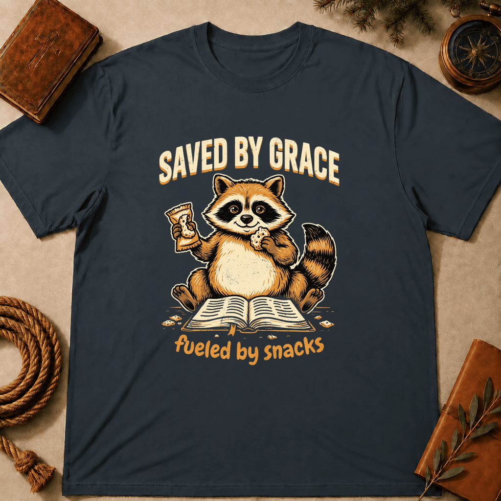 "Saved by Grace, Fueled by Snacks" T-Shirt