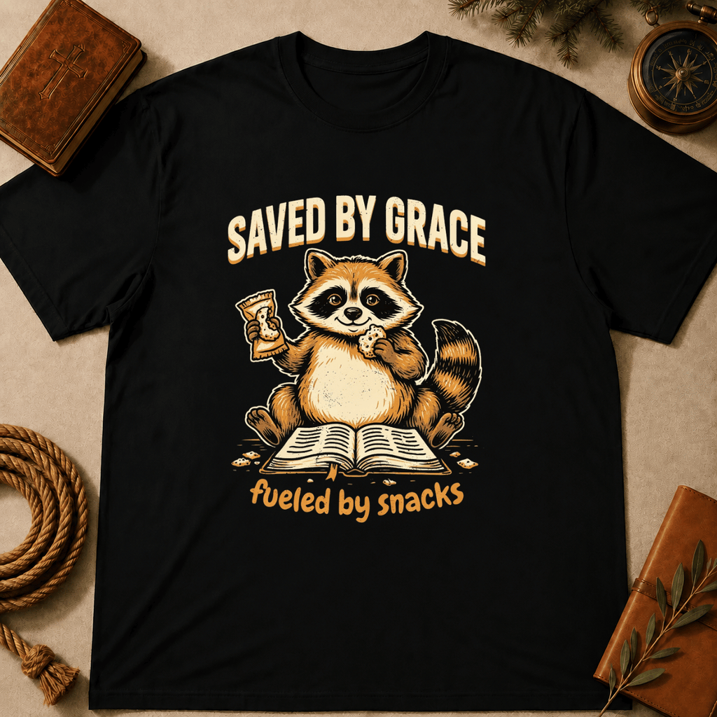 "Saved by Grace, Fueled by Snacks" T-Shirt