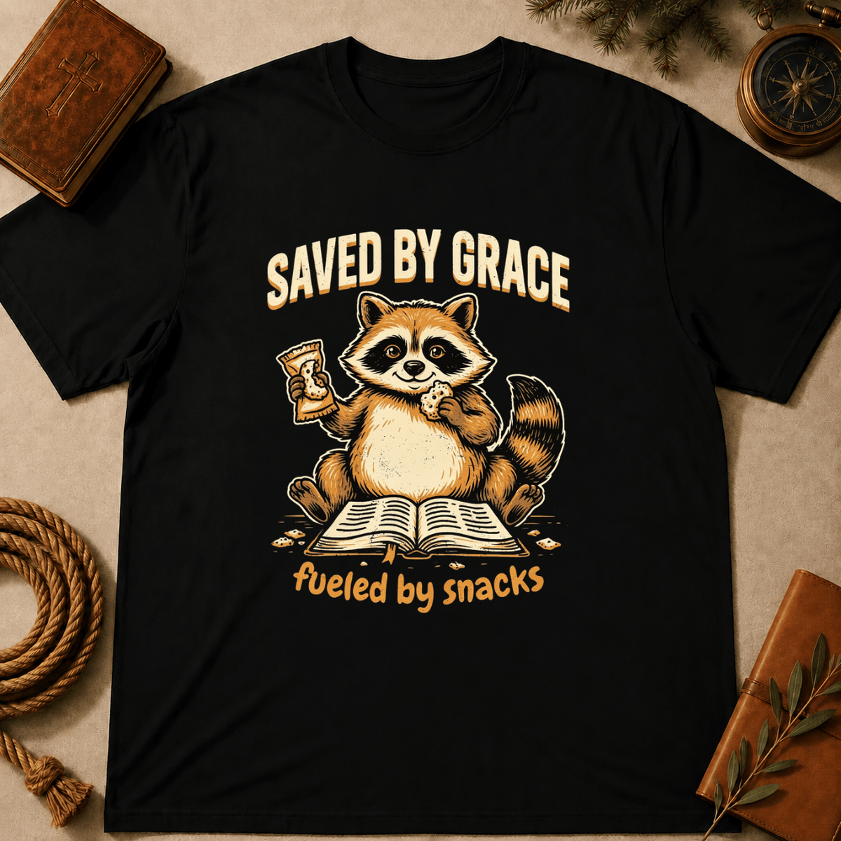 "Saved by Grace, Fueled by Snacks" T-Shirt