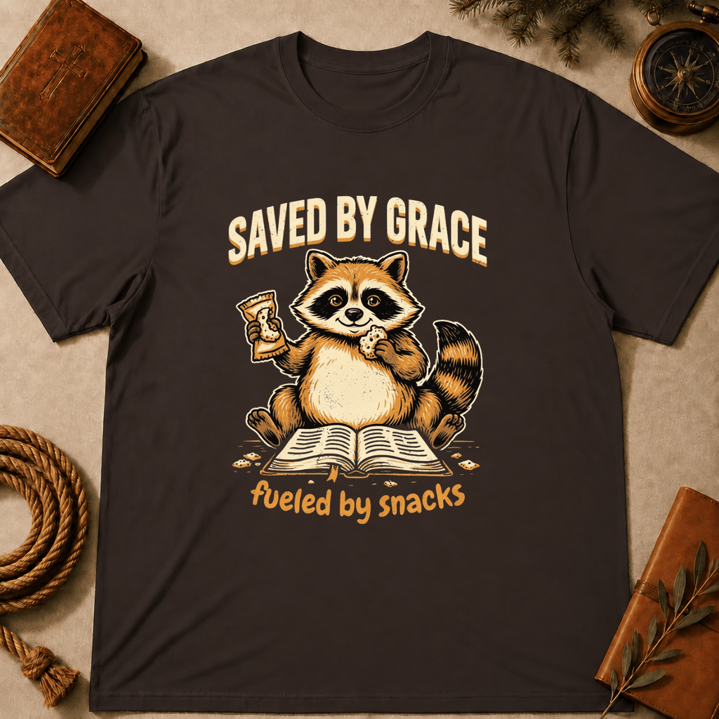 "Saved by Grace, Fueled by Snacks" T-Shirt