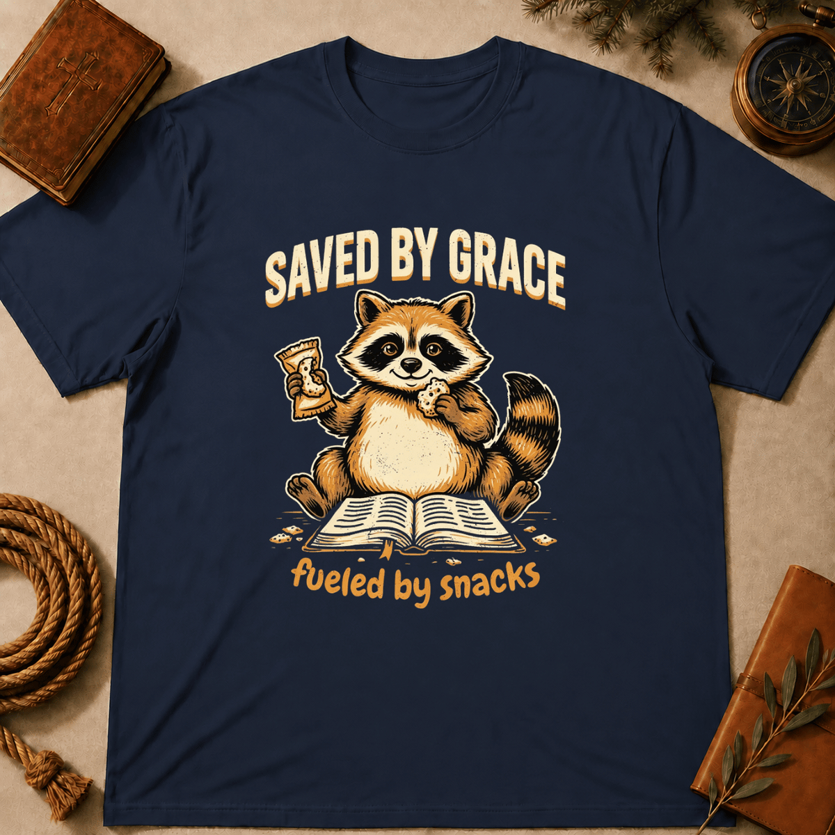 "Saved by Grace, Fueled by Snacks" T-Shirt