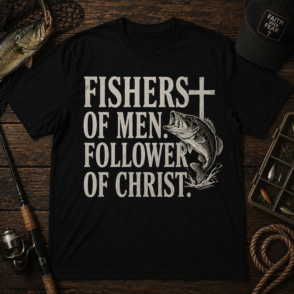 Fishers of Men Christian T-Shirt — 'Follower of Christ' Fishing Faith Tee